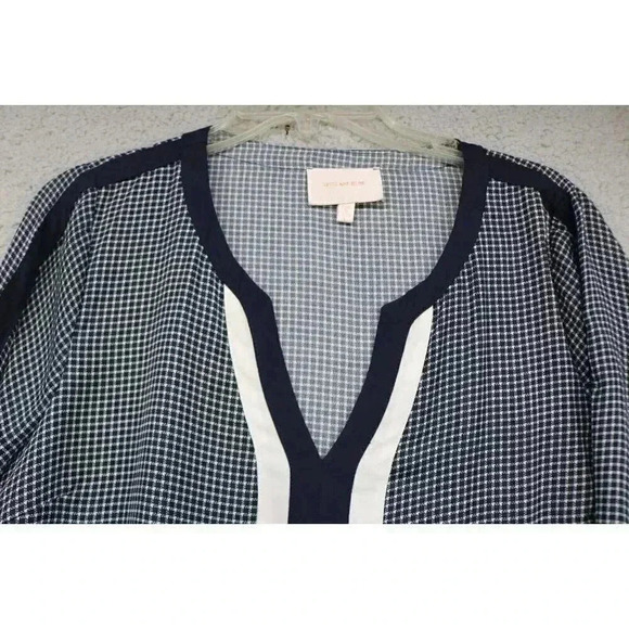 Skies are Blue Long Roll-Tabbed Sleeves-Chiffon Tunic-Size Large - Picture 4 of 11